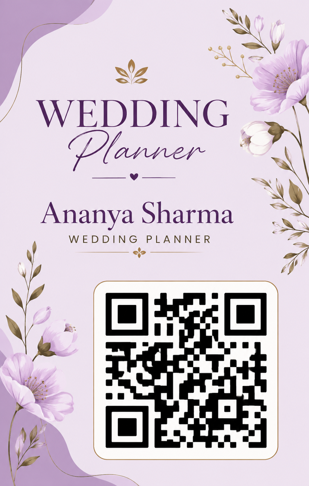 Wedding Planner QR Business Card